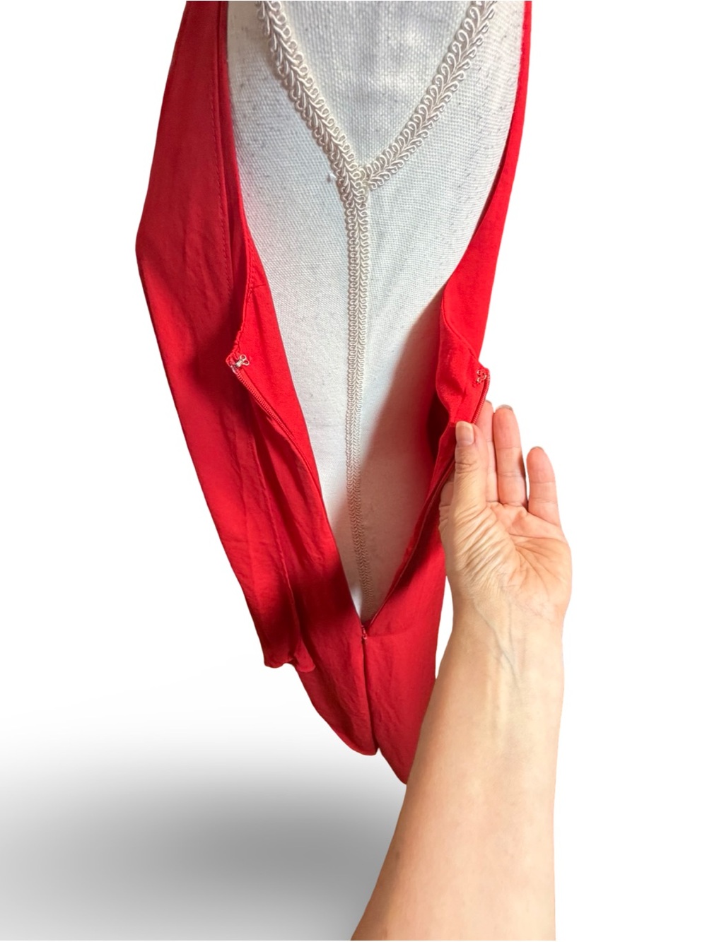 One One Six Red Asymmetrical High-Low Tiered Maxi Dress, S - Picture 10 of 11